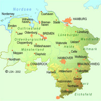 Übersichtskarte Niedersachsen