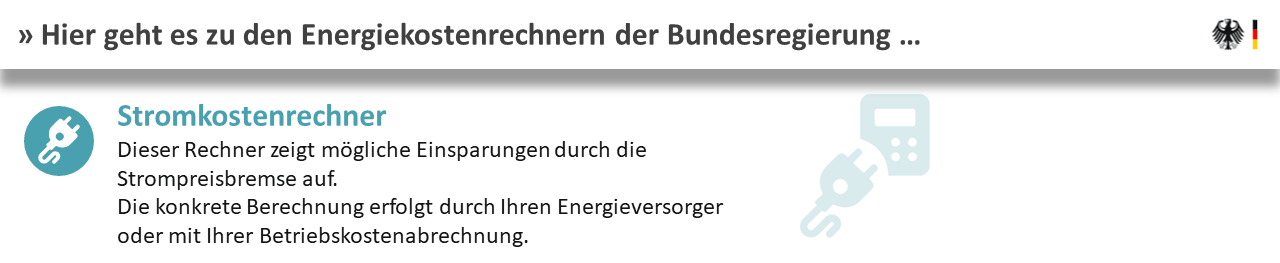 Link zu den Energiekostenrechnern der Bundesregierung