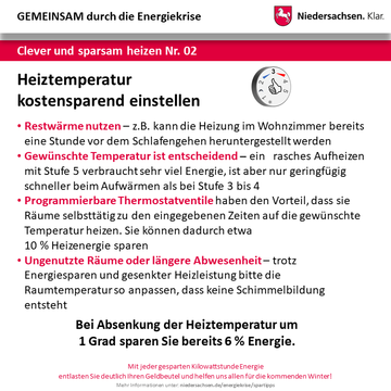 Infografik: Clever und sparsam heizen