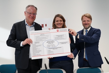 Ministerpräsident Stephan Weil, Kultusministerin Julia Hamburg und Finanzminister Gerald Heere.