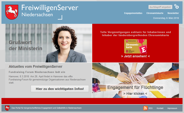 Screenshot vom FreiwilligenServer