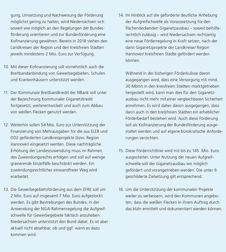 Digitale Infrastruktur Niedersachsen (Fortsetzung)