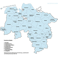 Übersicht über die Landkreise in Niedersachsen