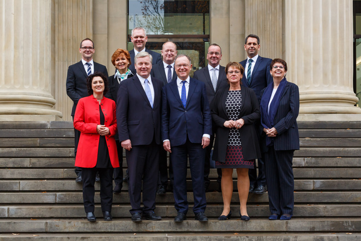 Gruppenbild der Miglieder der niedersächsischen Landesregierung