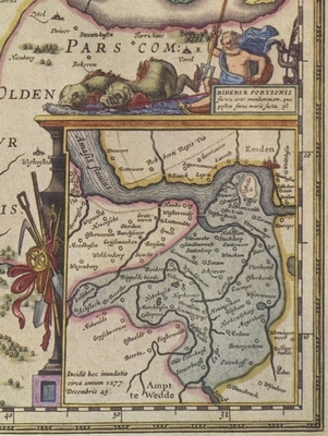 Ausschnitt aus der Karte Ostfrieslands von Ubbo Emmius