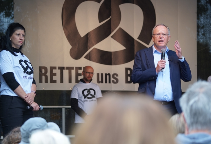 Stephan Weil auf Bäckerdemonstration