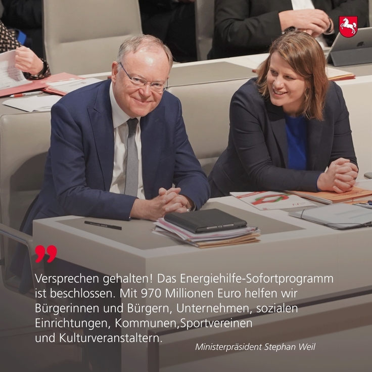 Ministerpräsident Stephan Weil und Kultusministerin Julia Hamburg