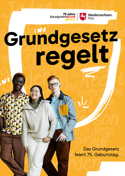 Plakatmotiv 75 Jahre Grundgesetz: Grundgesetz regelt