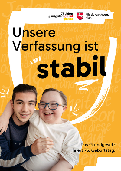 Plakatmotiv 75 Jahre Grundgesetz: Unsere Verfassung ist stabil