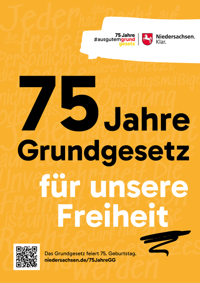 Plakatmotiv 75 Jahre Grundgesetz: Für unsere Freiheit