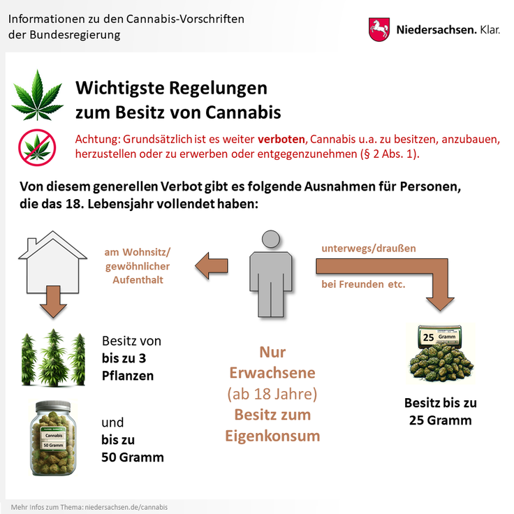 Infomationen zum Cannabis-Gesetz: Wichtigste Regelungen zum Besitz von Cannabis