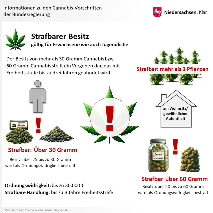 Infomationen zum Cannabis-Gesetz: Strafbarer Besitz - Unterschied zwischen Ordnungswidrigkeit und Strafbare Handlung