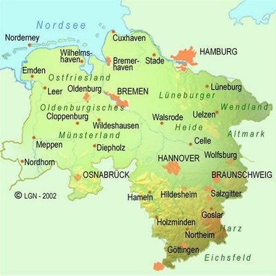 Ostfriesland Karte Grenzen - Landkarte Nordseekuste Deutschland