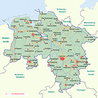 Übersichtskarte von Niedersachsen