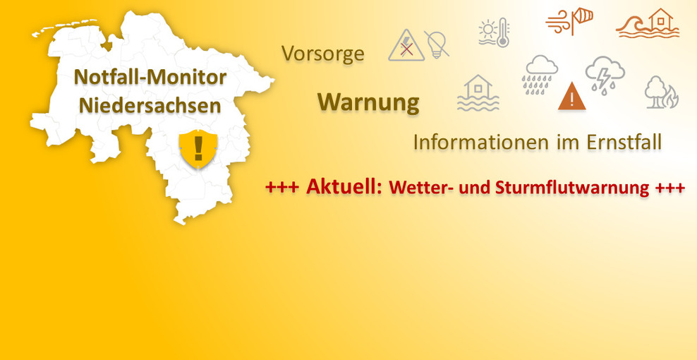 Aktueller Status Notfall-Monitor Niedersachsen: Wetterwarnungen beachten