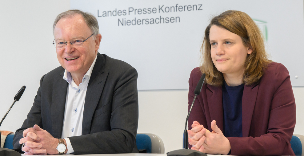 Ministerpräsident Stephan Weil und Vizeministerpräsidentin Julia Hamburg